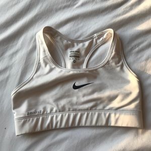 Nike pro white sports bra
